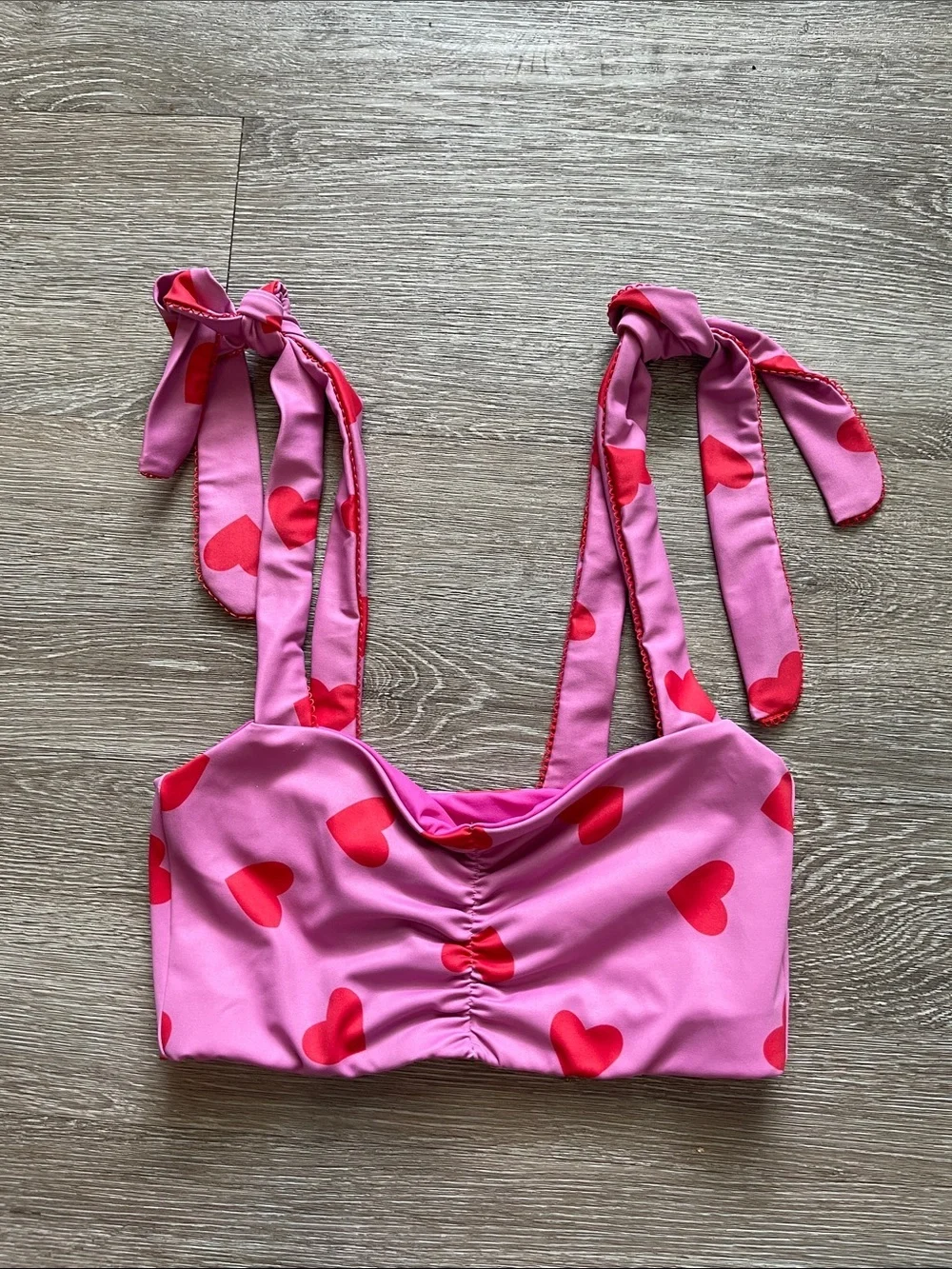Beach Riot Amelia Valentine Heart Sports Bra Top small athletic running gym